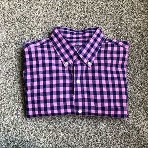 J Crew pink checkered button down shirt